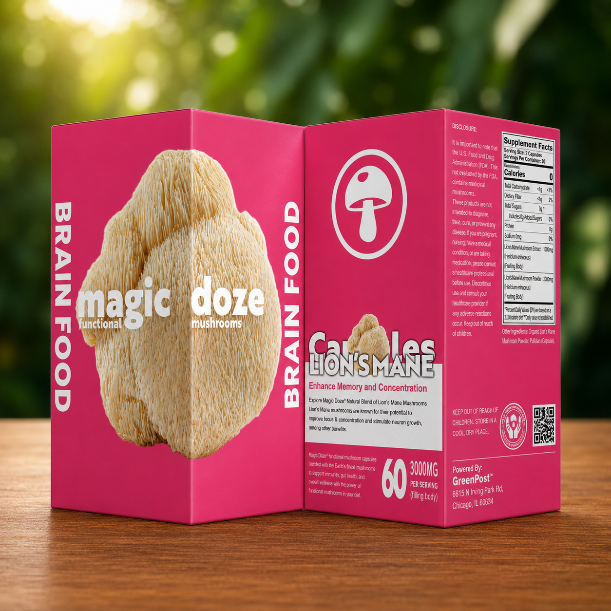 Lions Mane Brain Food Mushroom Capsules