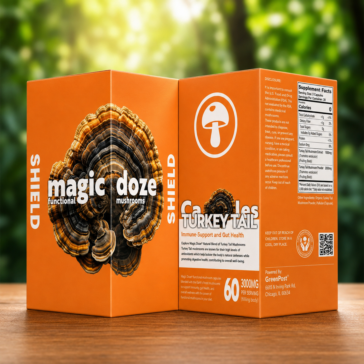Turkey Tail Shield Mushroom Capsules